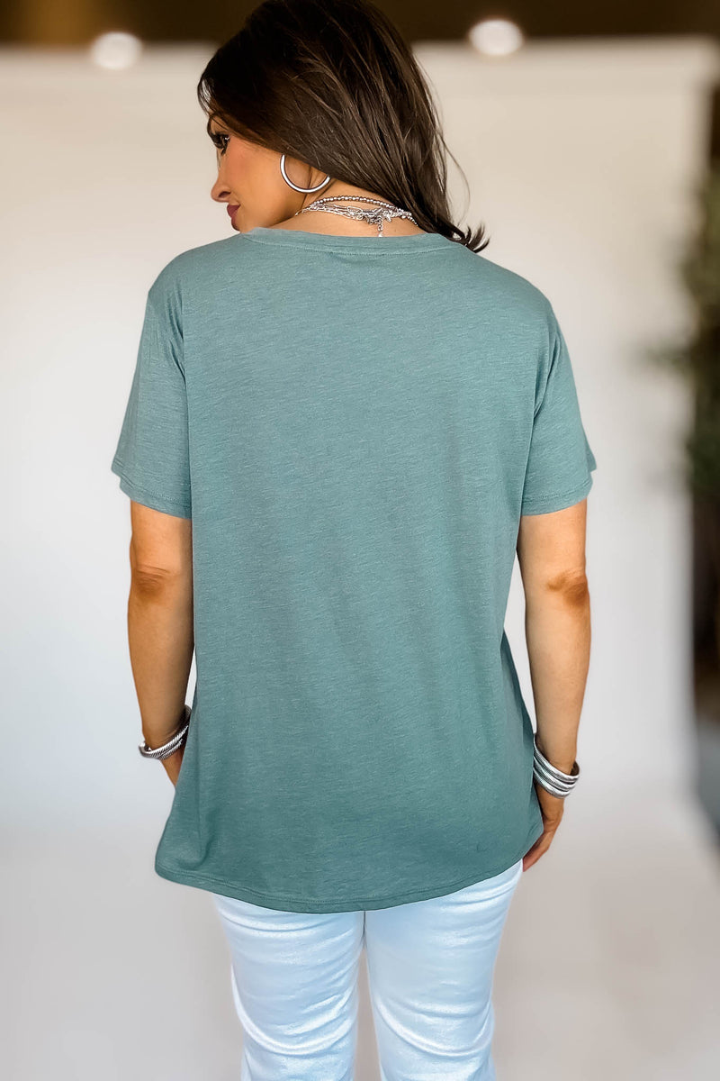 Just Relax Boyfriend Heather Ash Jade V-Neck Tee