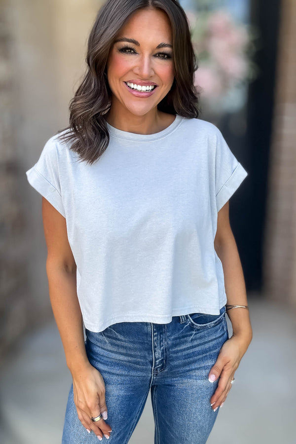 Attractive Beginnings Heather Grey Top