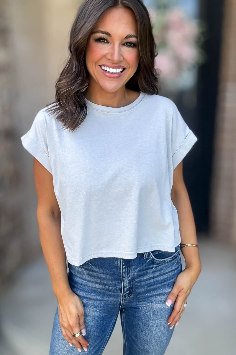Attractive Beginnings Heather Grey Top
