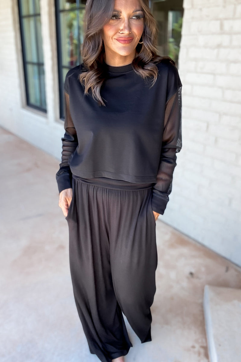 Just Relax Black Wide Lounge Pant