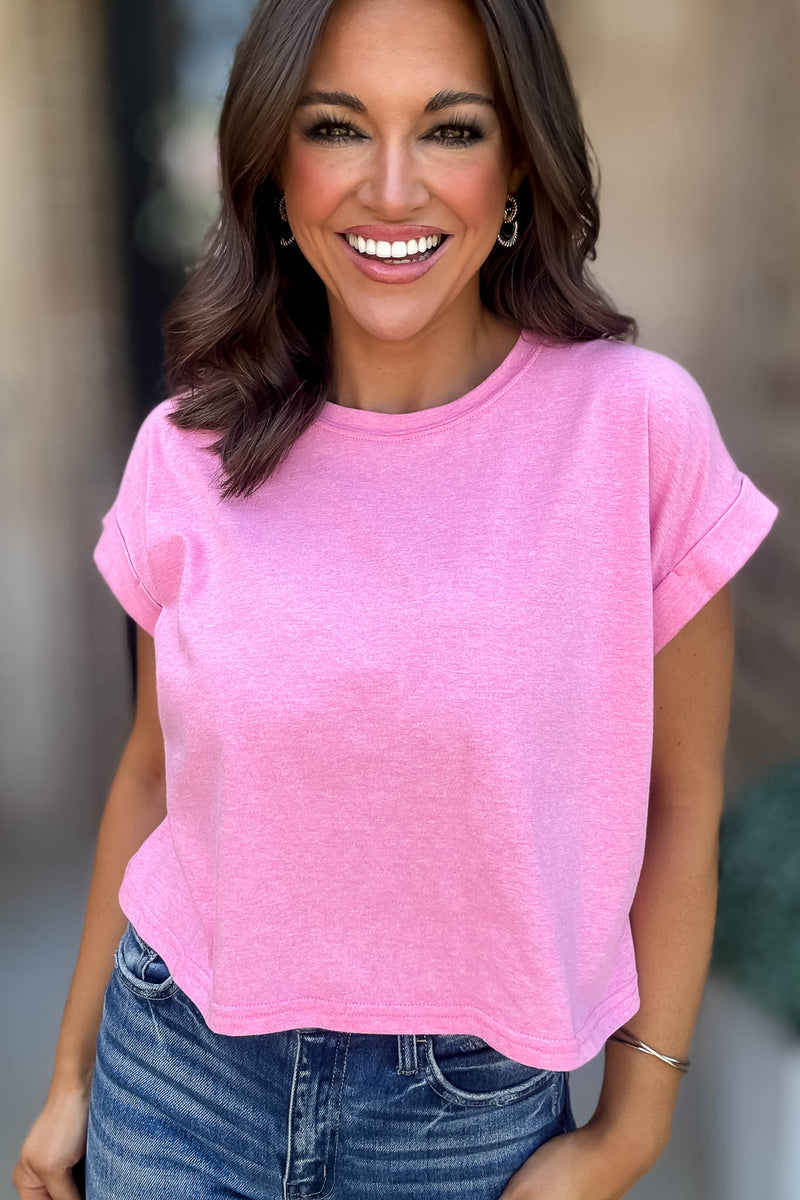 Attractive Beginnings Heather Fuchsia Top