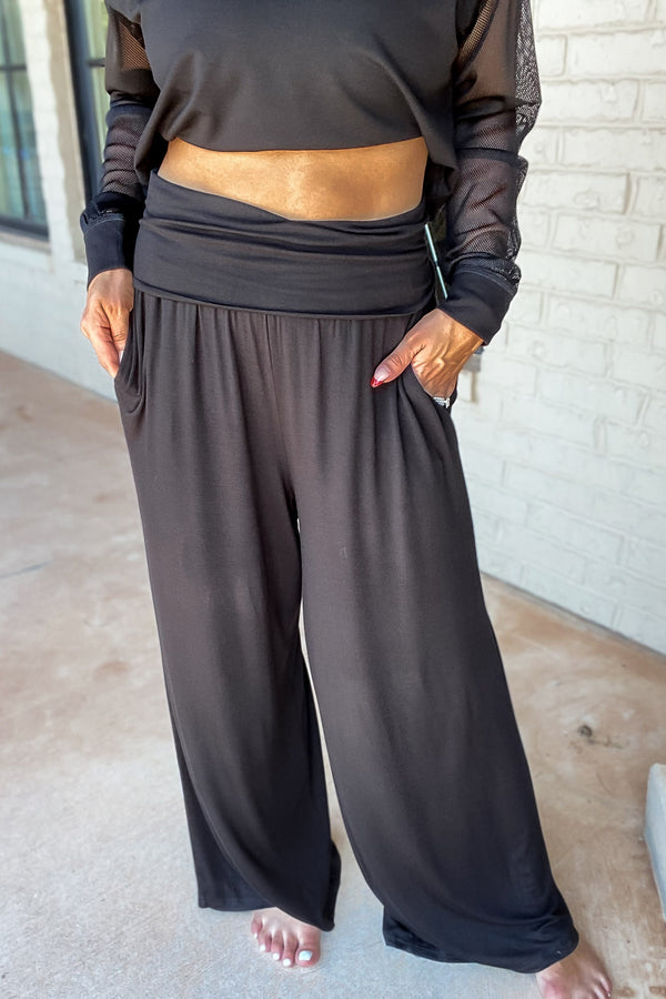 Just Relax Black Wide Lounge Pant