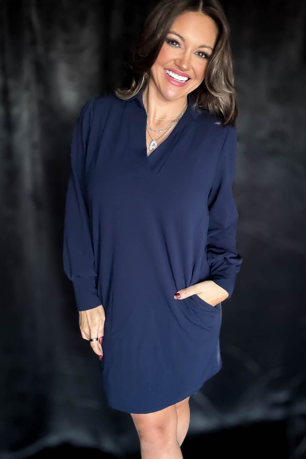 Business Casual Navy Dress