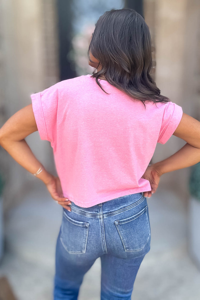 Attractive Beginnings Heather Hot Pink Top