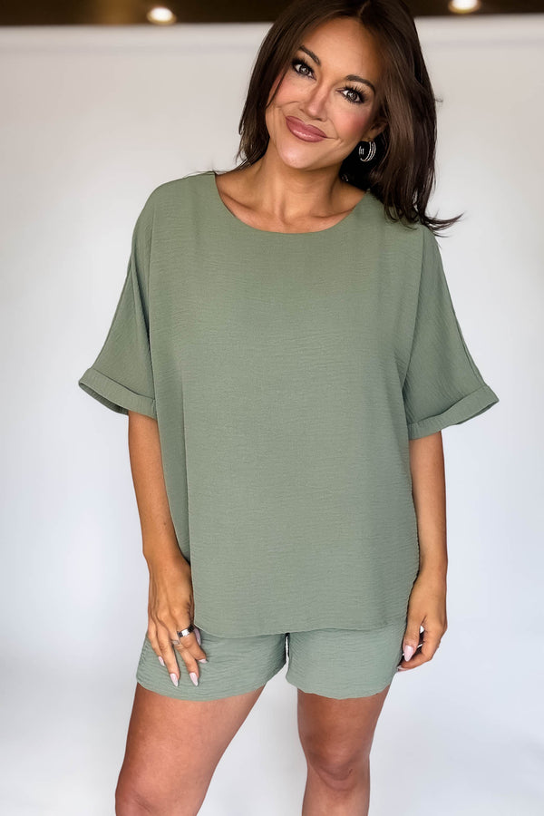 Sparrow Light Olive Airflow Top