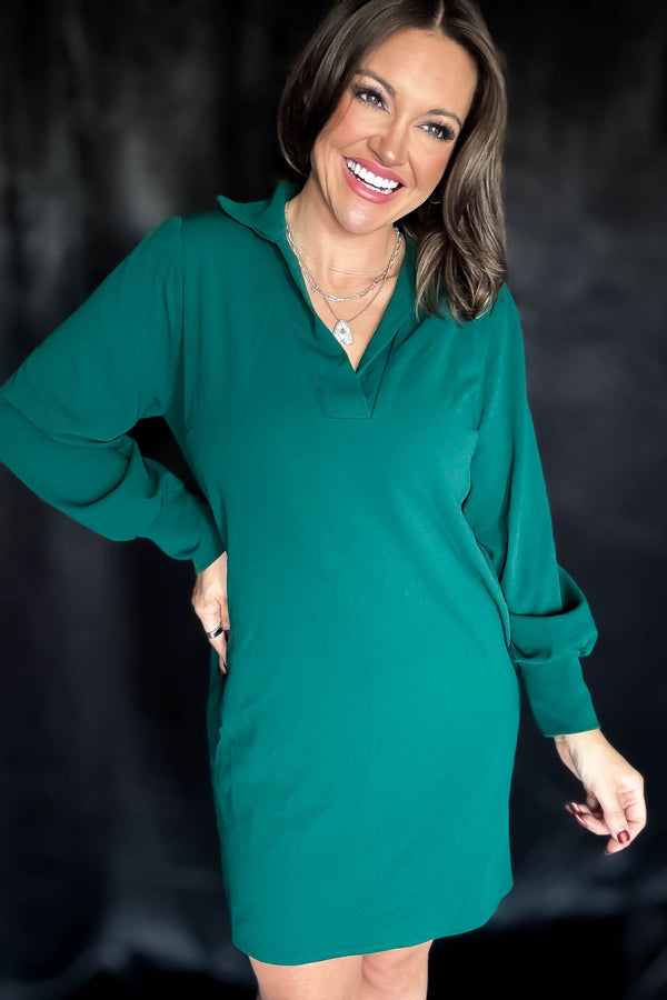 Business Casual Hunter Green Dress