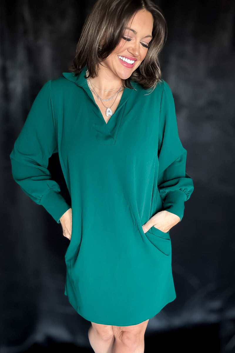 Business Casual Hunter Green Dress