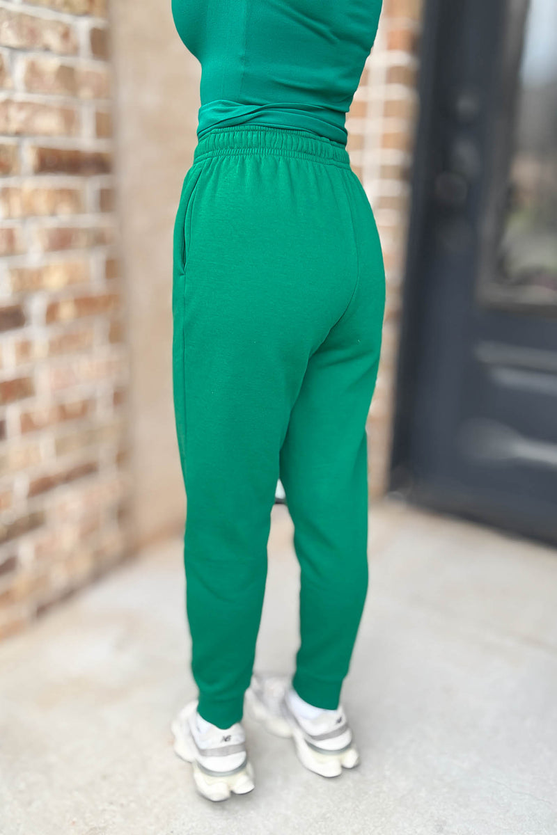 Green Fleece Jogger Sweatpants