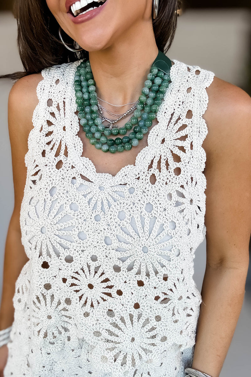 Scallop Edge Crochet Sweater Top