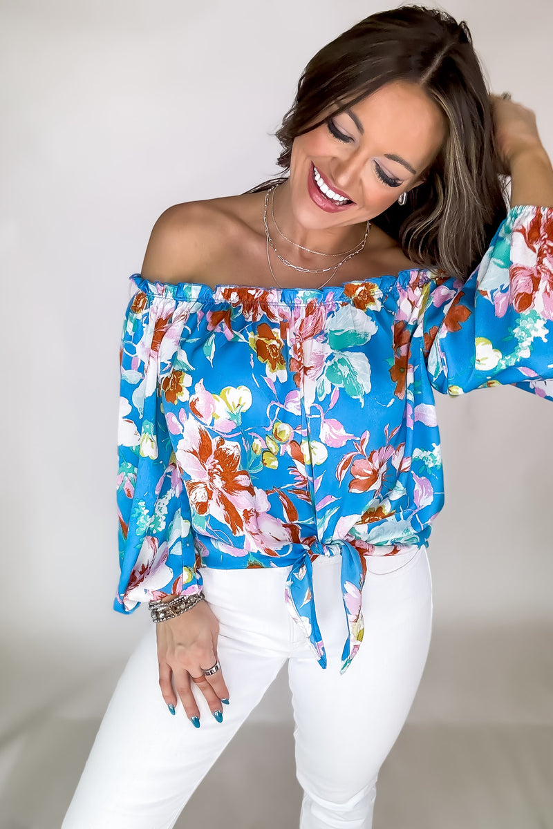 Floral Print Off-Shoulder Blouse