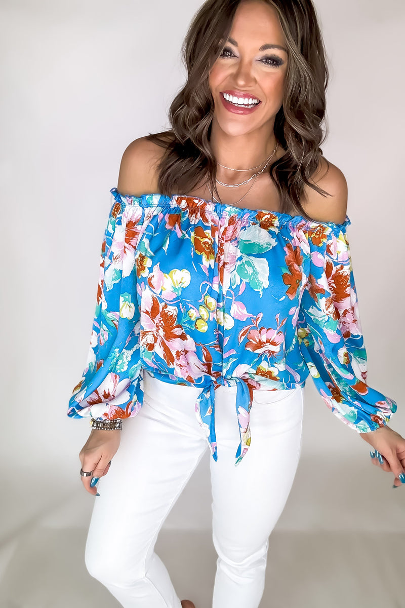 Floral Print Off-Shoulder Blouse