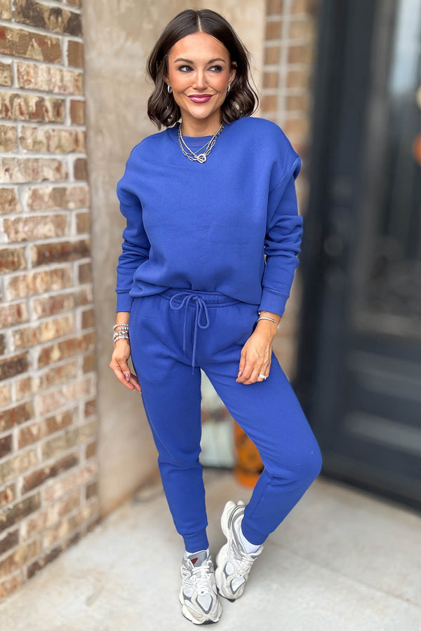 Royal Blue Fleece Jogger Sweatpants