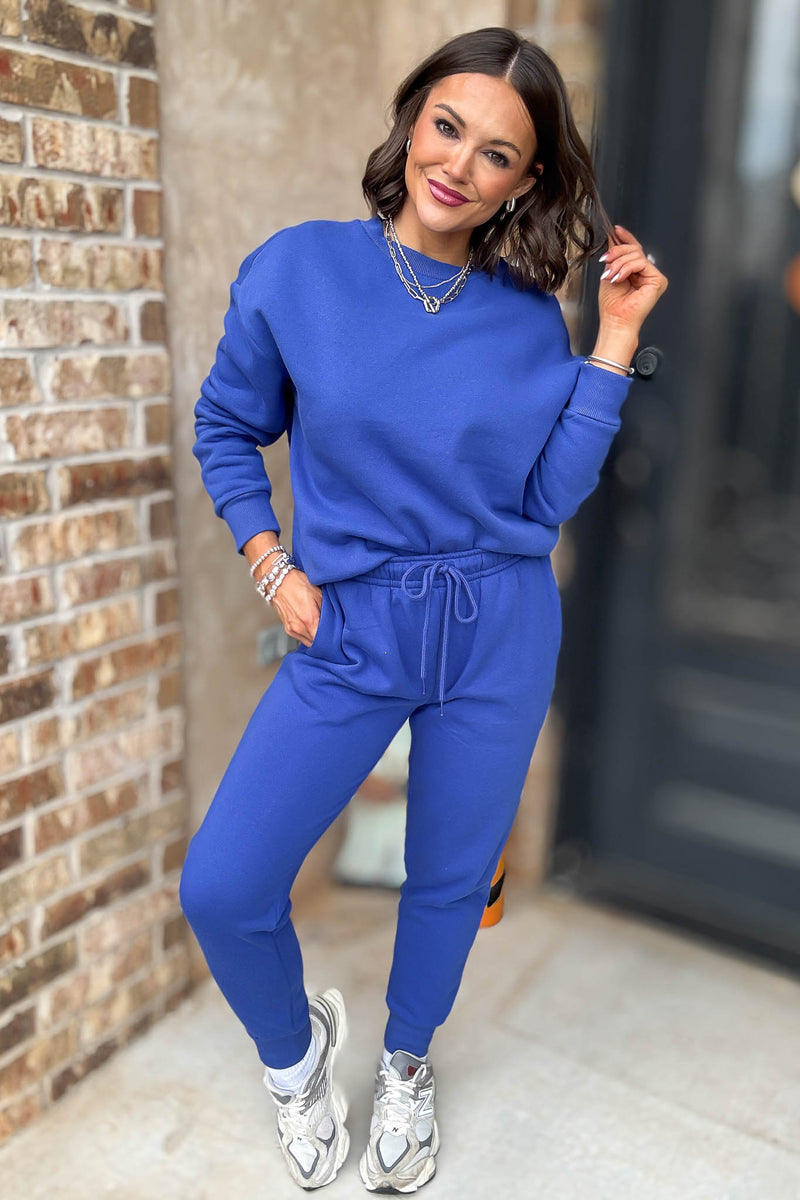 Royal Blue Fleece Jogger Sweatpants