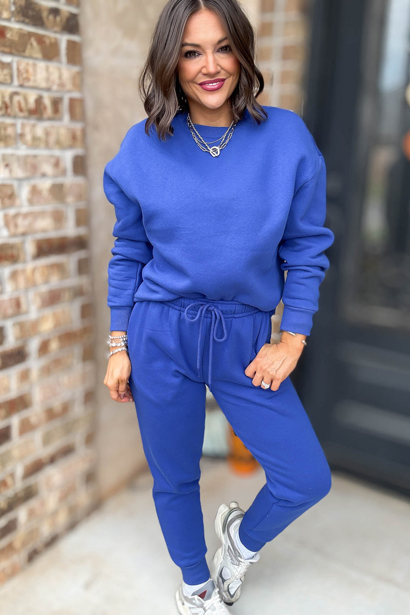 Royal Blue Fleece Jogger Sweatpants