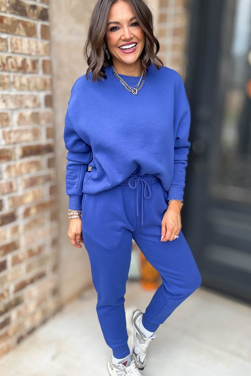 Royal Blue Fleece Jogger Sweatpants