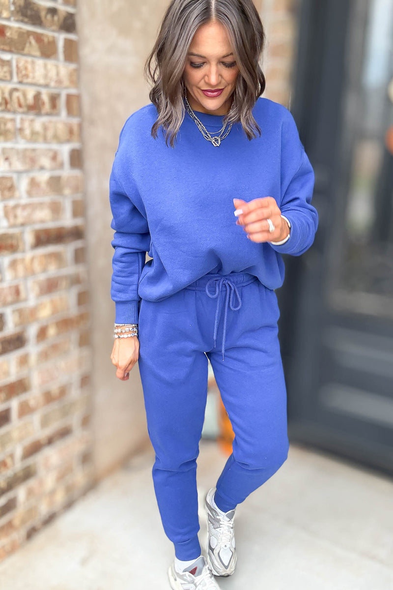 Royal Blue Fleece Jogger Sweatpants