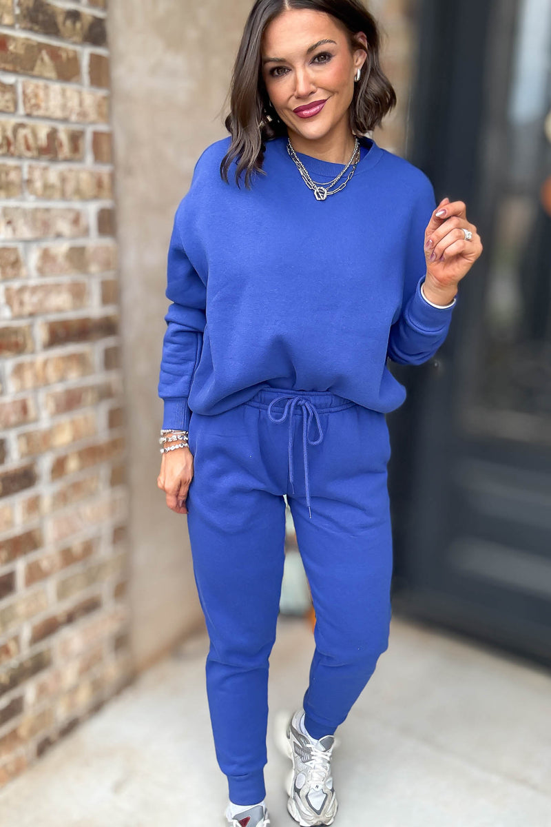 Royal Blue Fleece Jogger Sweatpants
