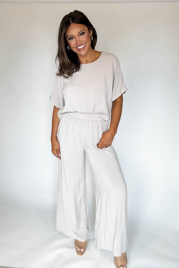 Blissfully Chill Days Ash Mocha Woven Pants