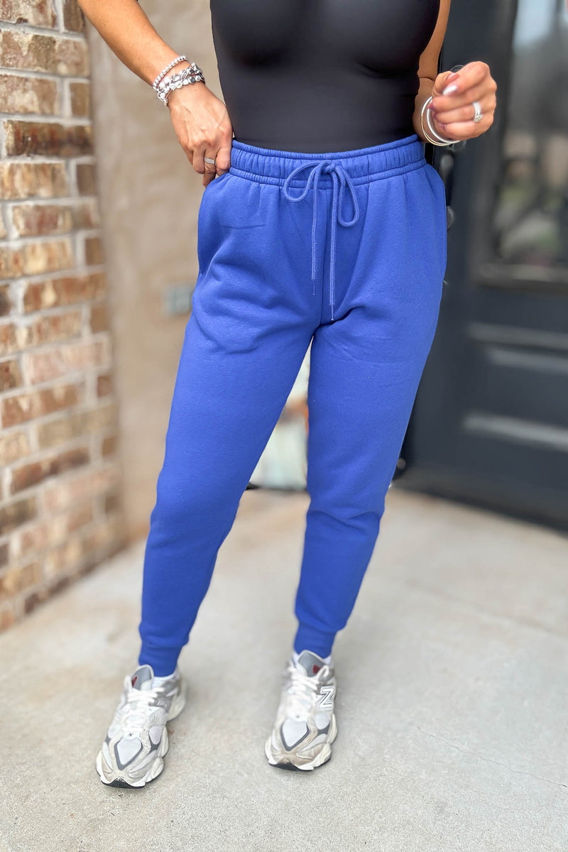 Royal Blue Fleece Jogger Sweatpants