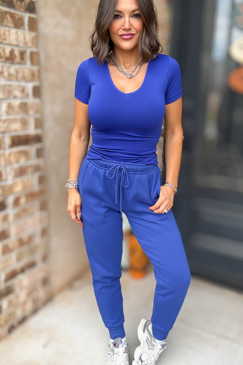 Royal Blue Fleece Jogger Sweatpants
