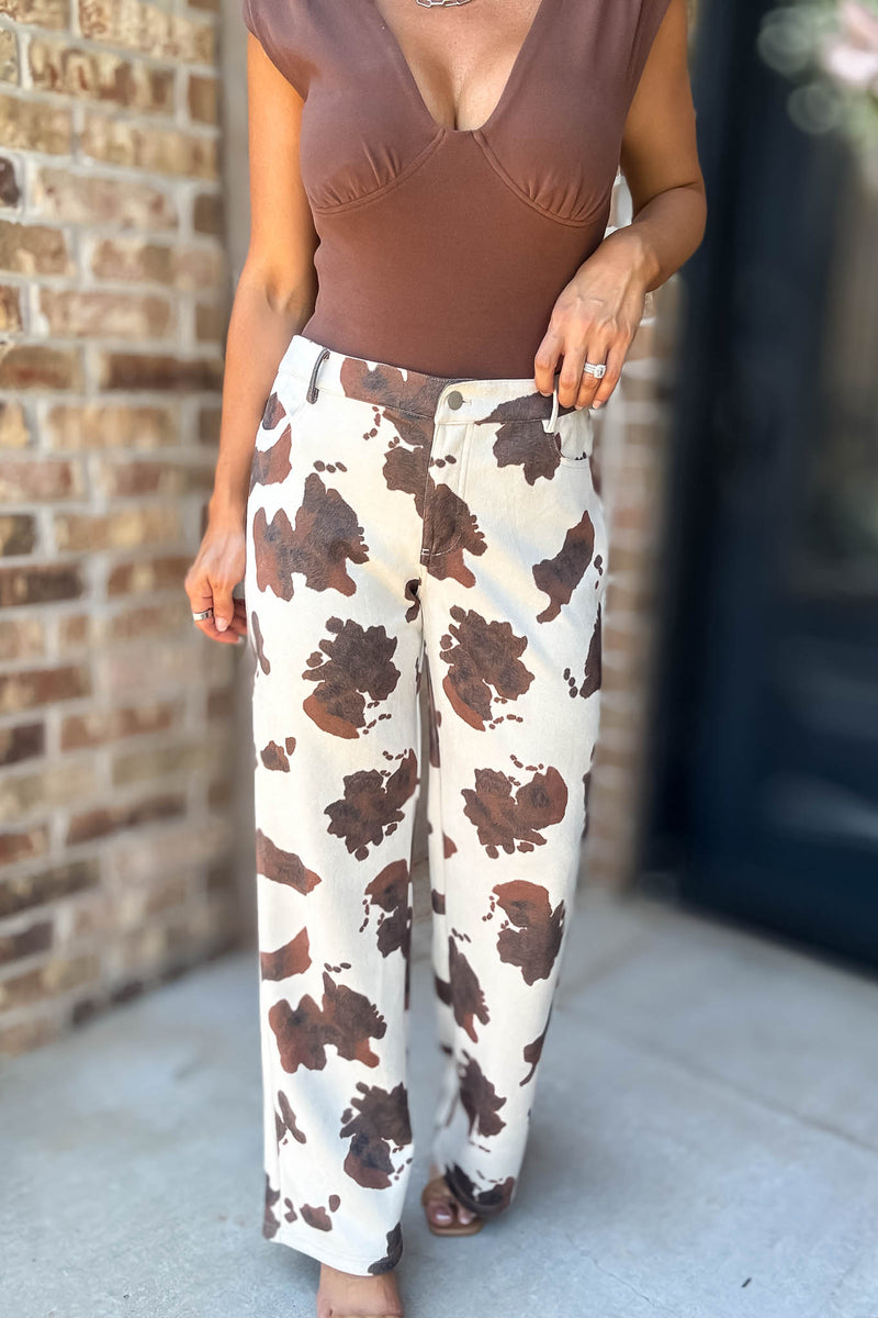 Le Lis Animal Print Low Waist Long Pants