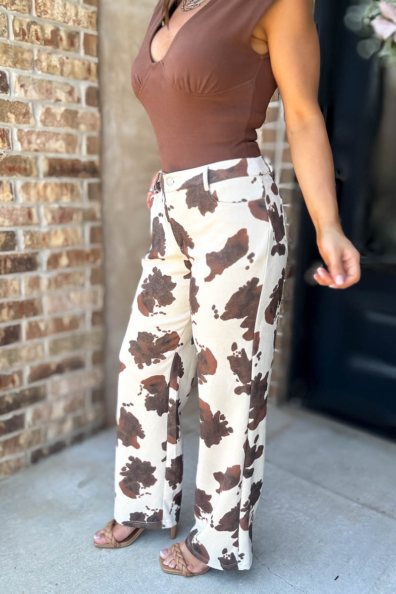 Le Lis Animal Print Low Waist Long Pants