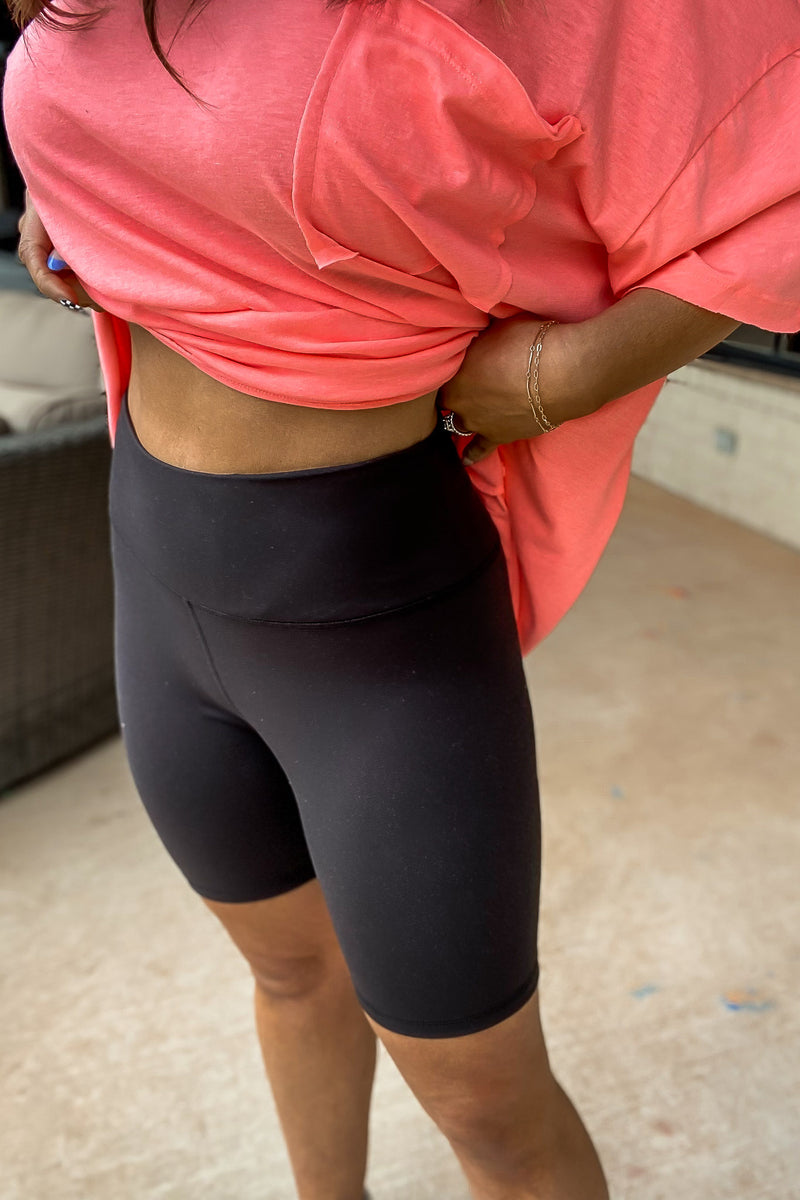 Never A Dull Moment Highwaisted Black Bike Shorts