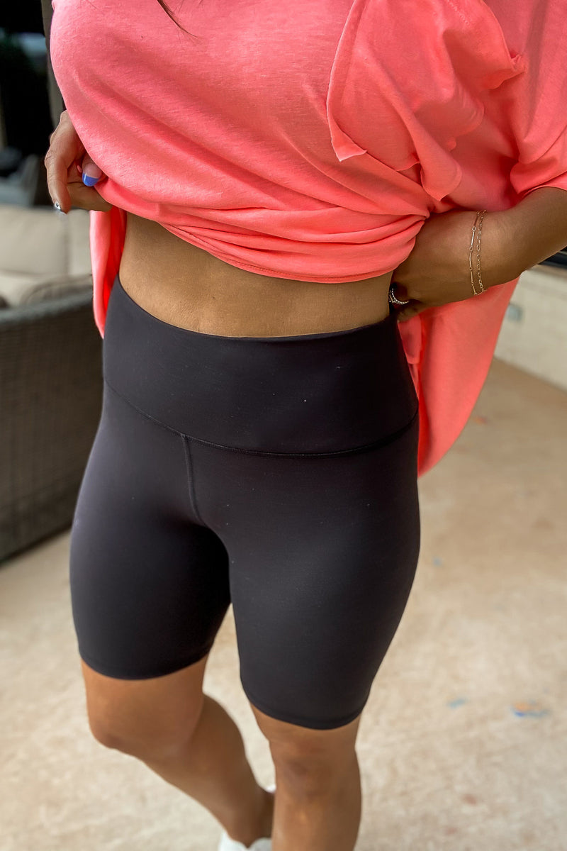 Never A Dull Moment Highwaisted Black Bike Shorts