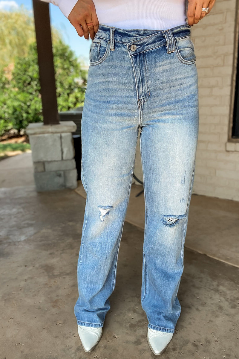 Kancan 90's Wide Leg Straight Jeans