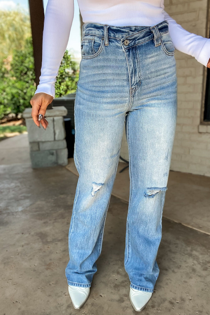 Kancan 90's Wide Leg Straight Jeans