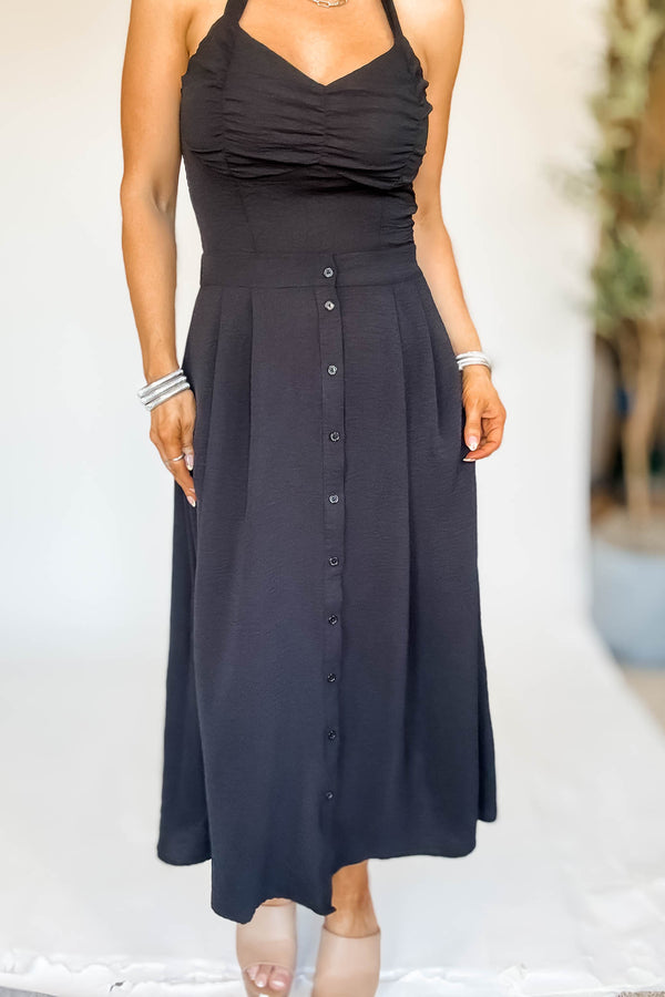 Airflow Maxi Midi Black Skirt