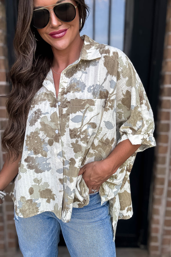 Vintage Floral Print Blouse