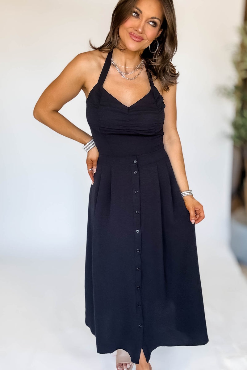 Airflow Maxi Midi Black Skirt