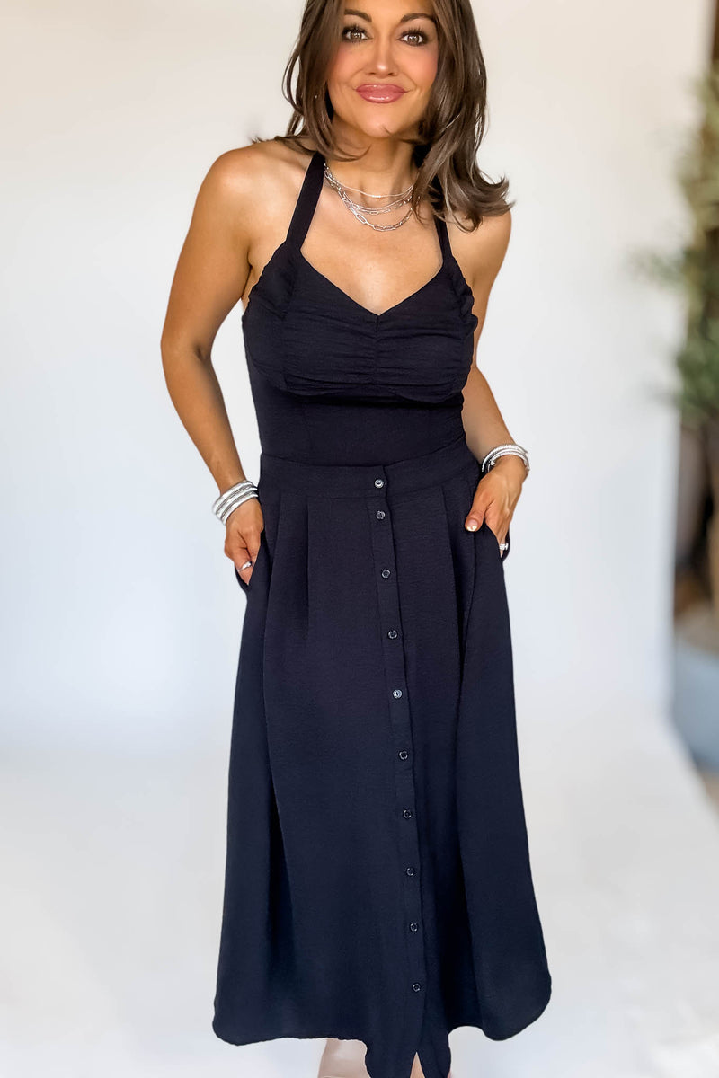 Airflow Maxi Midi Black Skirt
