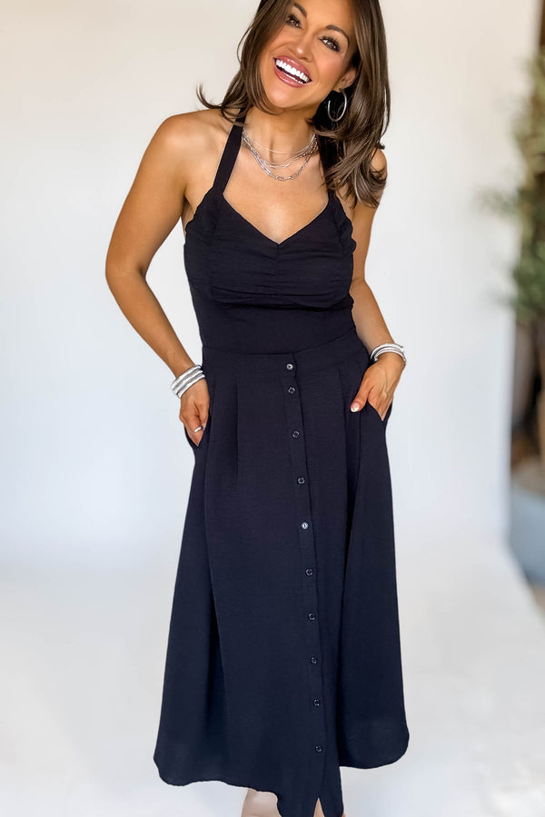 Airflow Maxi Midi Black Skirt