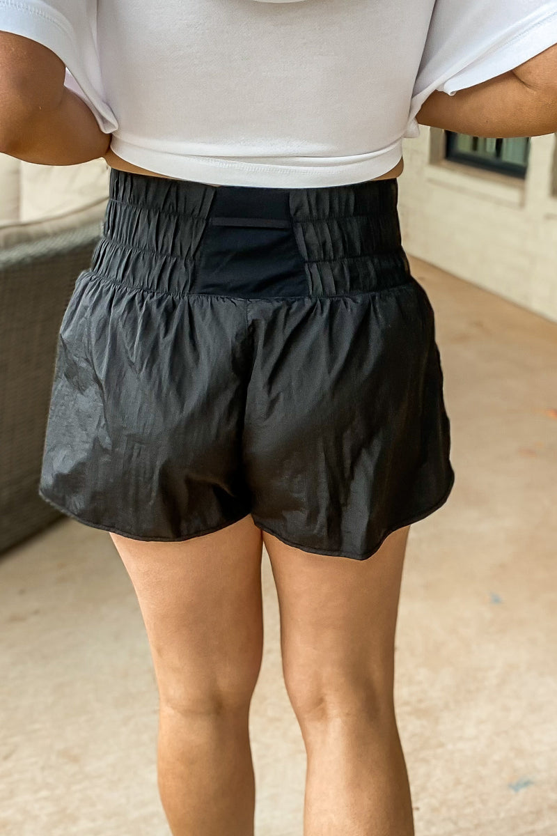 Bold Go Black Waistband Active Shorts