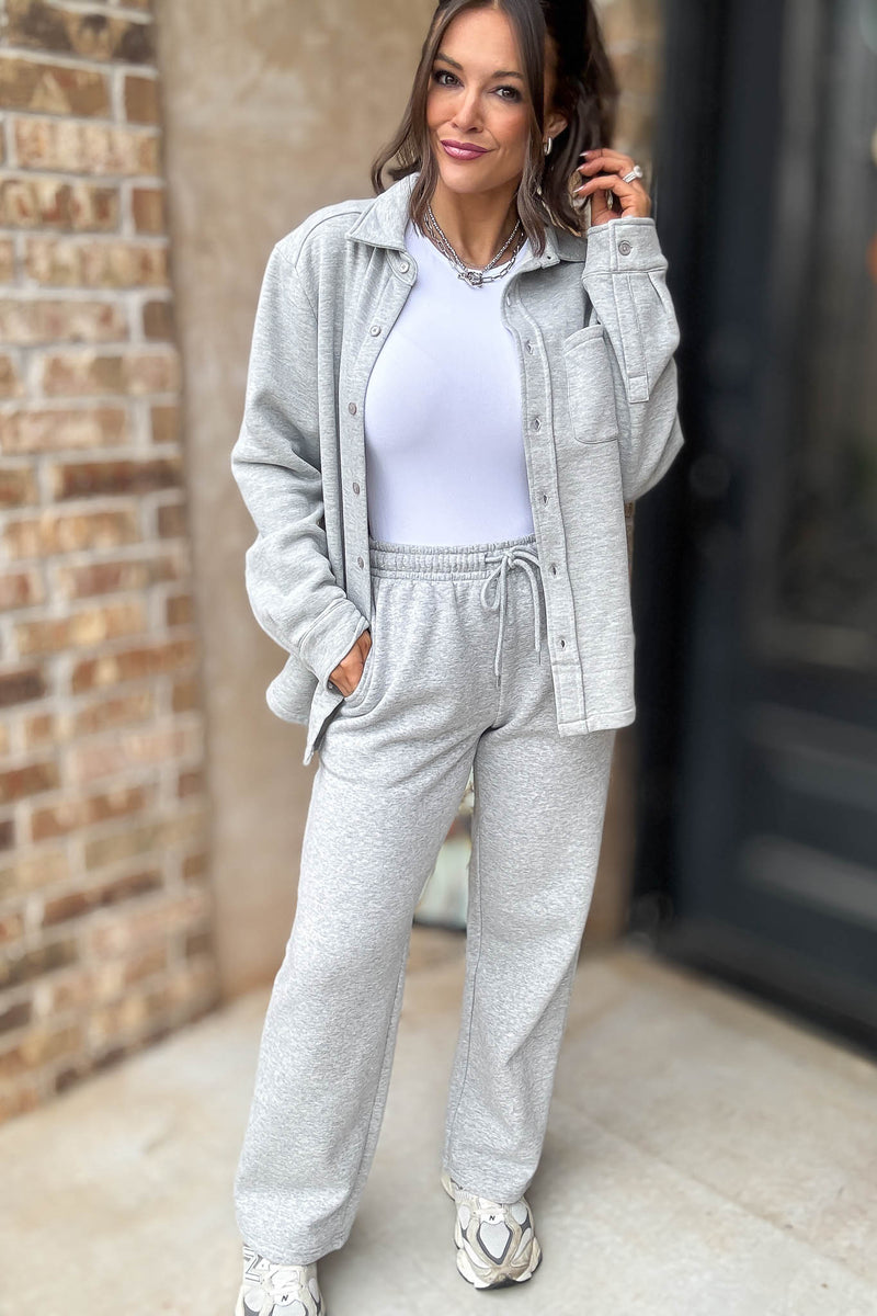 Heather Grey Straight Leg Fleece Sweatpants