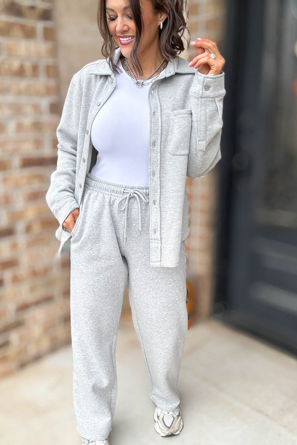 Heather Grey Straight Leg Fleece Sweatpants