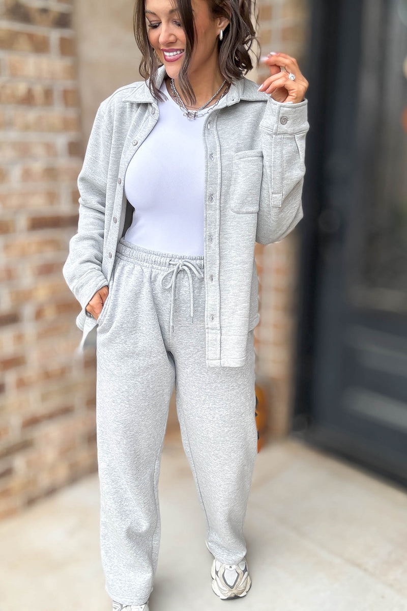 Heather Grey Straight Leg Fleece Sweatpants