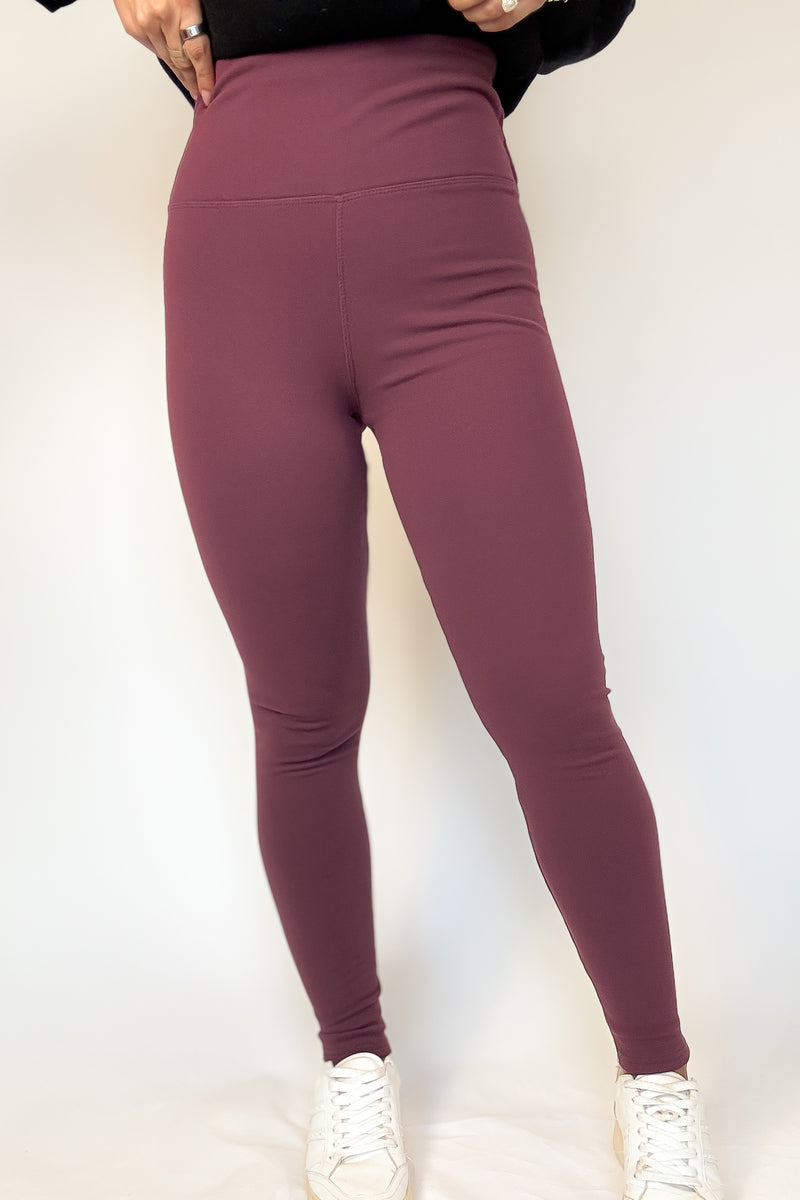 Black And Mauve Combo 2 FOR $20Thermal Fleece Lined Basic Winter Leggings