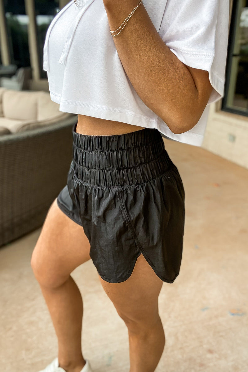 Bold Go Black Waistband Active Shorts