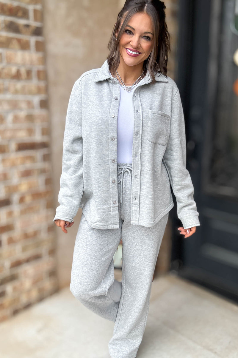 Heather Grey Straight Leg Fleece Sweatpants