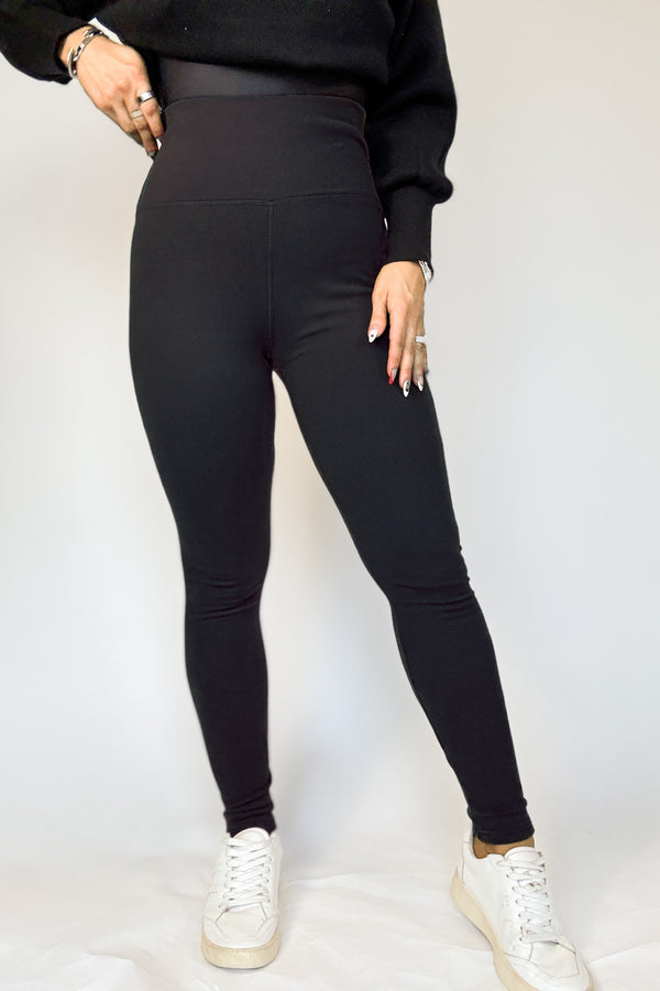 Black And Mauve Combo 2 FOR $20Thermal Fleece Lined Basic Winter Leggings