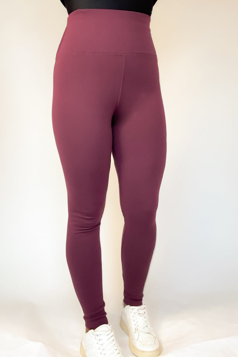 Black And Mauve Combo 2 FOR $20Thermal Fleece Lined Basic Winter Leggings