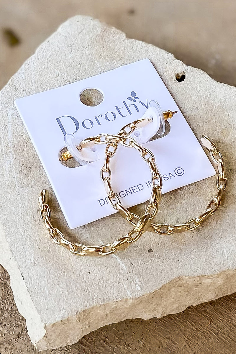 Strikely Business Link Hoop Earrings
