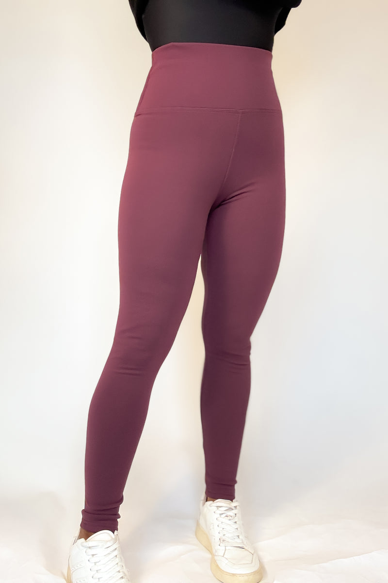 Black And Mauve Combo 2 FOR $20Thermal Fleece Lined Basic Winter Leggings