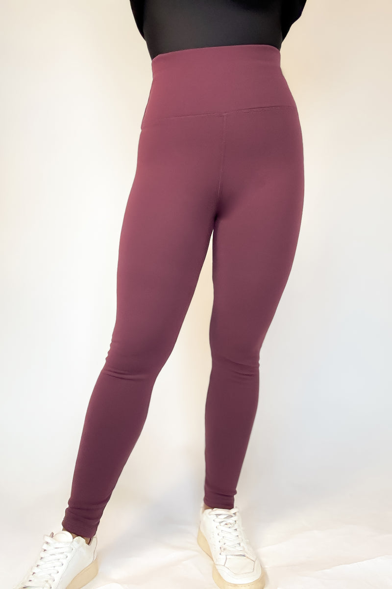 Black And Mauve Combo 2 FOR $20Thermal Fleece Lined Basic Winter Leggings