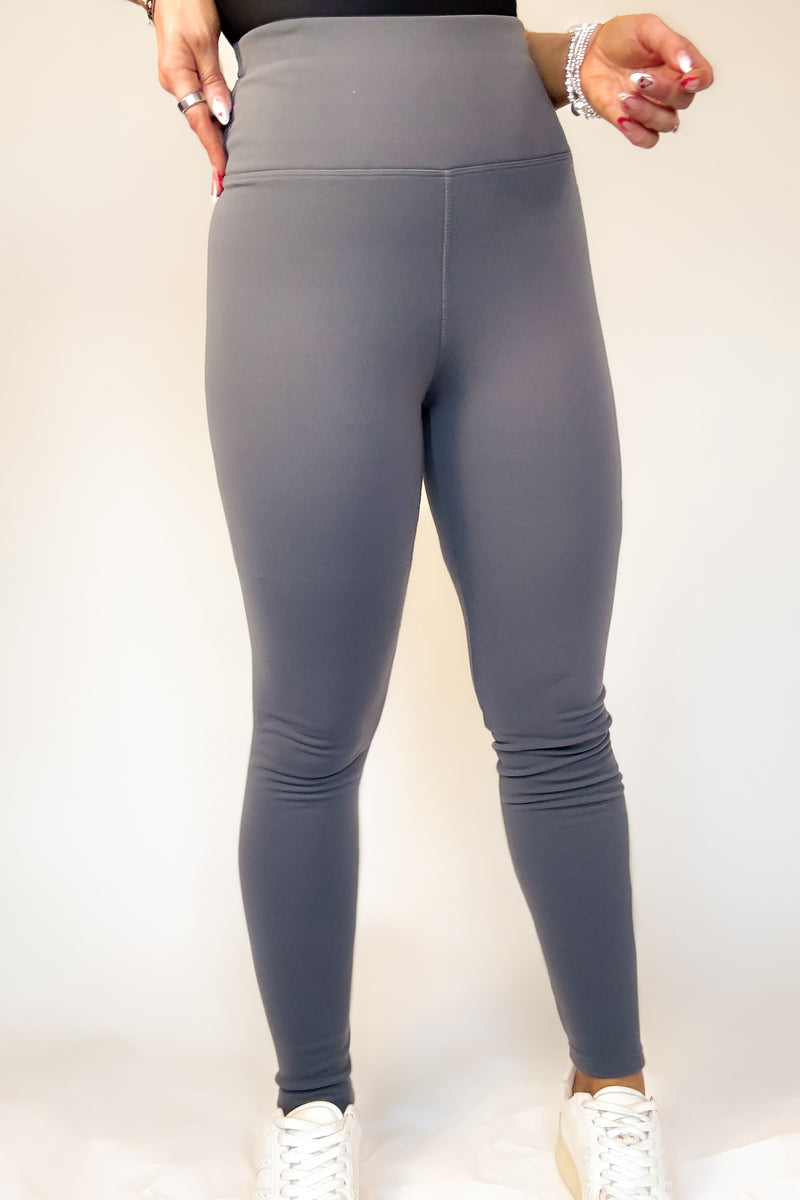 Navy And Gray Combo 2 FOR $20Thermal Fleece Lined Basic Winter Leggings