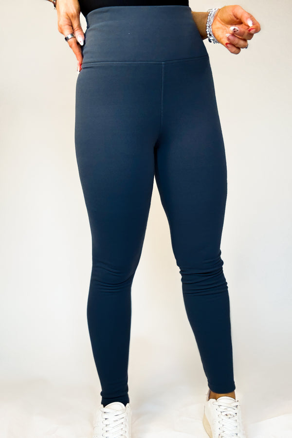 Navy And Gray Combo 2 FOR $20Thermal Fleece Lined Basic Winter Leggings