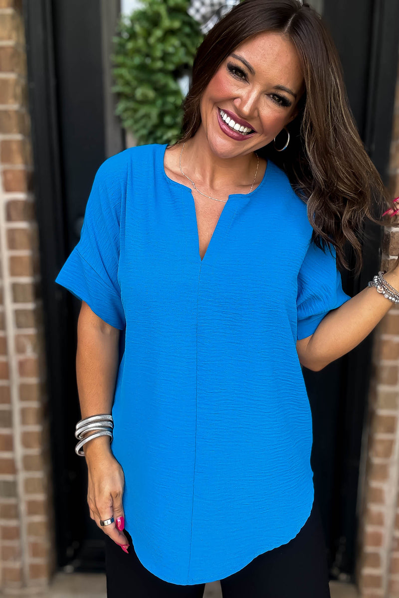 Chic And Polished Ocean Blue Top